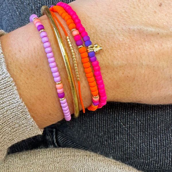 Super Gem Perlenarmband Mini Roc Neon Orange, style